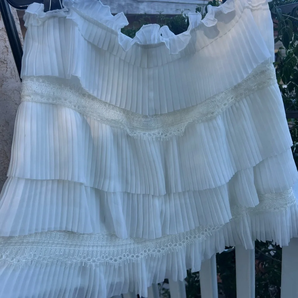 ORI White Pleated Skirt Size 36 - Picture 1 of 8